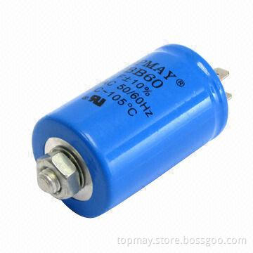 Polypropylene Capacitor with 250 to 500V AC Rated Voltage and 8 to 100μF Capacitance Range
